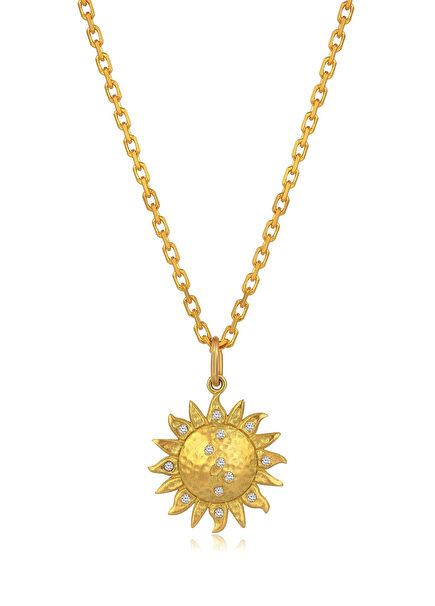 The Sunflower Gold Plated Silver Necklace